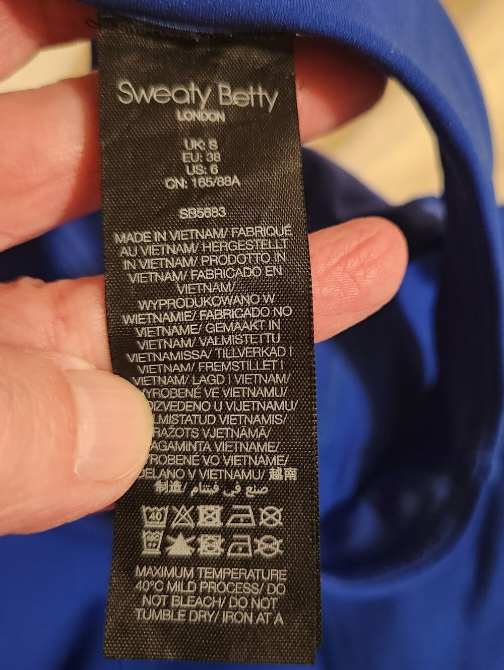 Sweaty Betty Power Workout Stretch Racerback Dress Royal Blue US Size 6 Shorts - Picture 6 of 7